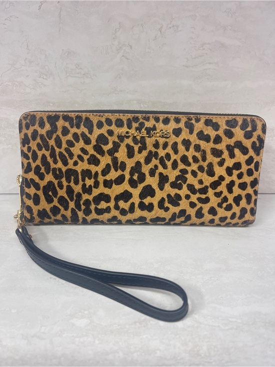 Michael Kors Handbags - Michael Kors Continental Wallet/Wristlet Cheetah Print Black Calf Hair